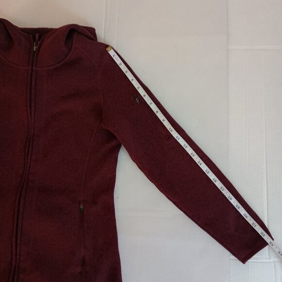 L.L. Bean Fleece Full Zip Hoodie Jacket Maroon Black Item 503354 Women’s XS EUC - Picture 13 of 16